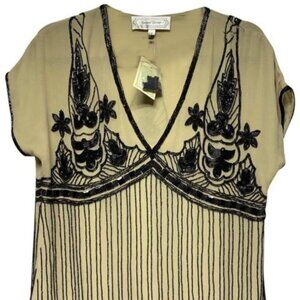 Beyond Vintage Beads Embellished Blouse Top